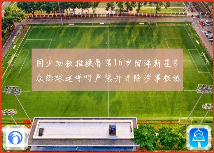 国少助教推搡辱骂16岁留洋新星引众怒球迷呼吁严惩并开除涉事教练